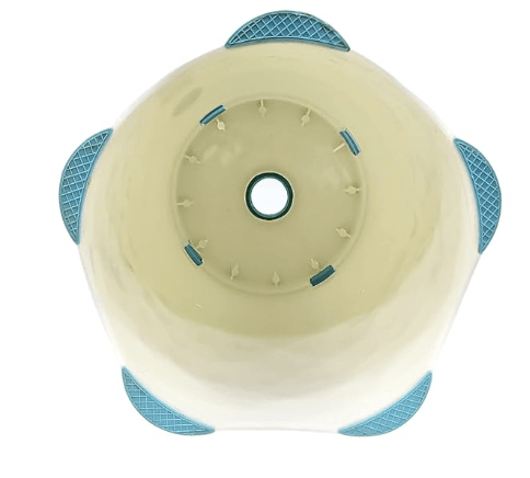 Furnishfuel Nilkamals [14 inch / 36 cm Height] Plastic Strong Round Designer Colorful Big Size Bathroom Bathing Shower Stool for Adults Perfect Sitting Posture (Blue Top & White Body) - Image 2